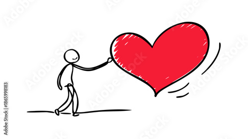 Illustration of a person holding a heart