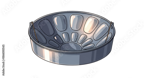 Steelpan Musical Instrument with Tuned Notes.