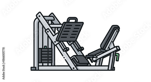 Illustrated Leg Press Machine for Fitness and Exercise.