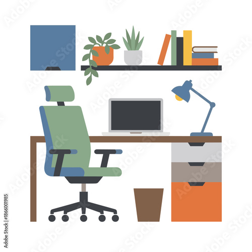 Modular Home Office Essentials Illustration