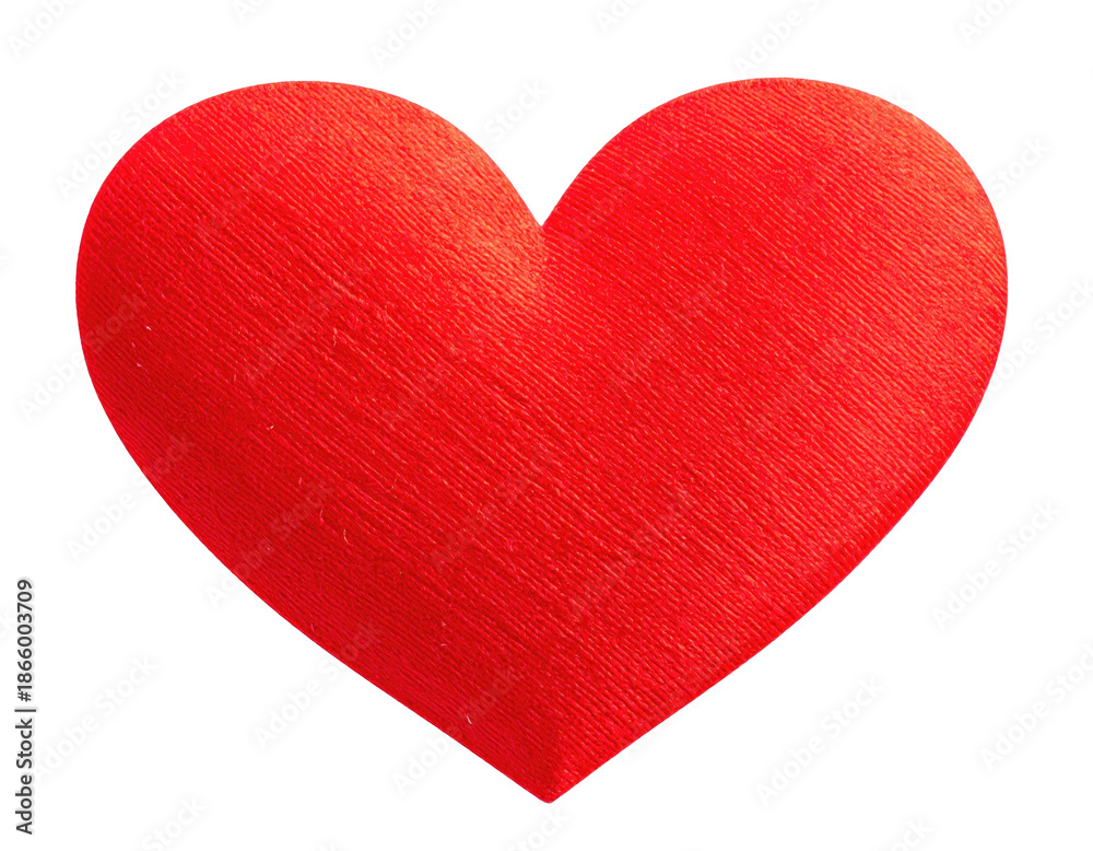 Fototapeta premium Close-up of a vibrant red, heart-shaped object against a stark black background
