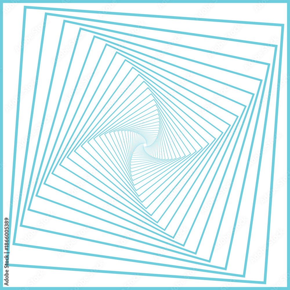 Naklejka premium a 3d blue spiral square-shaped vector design