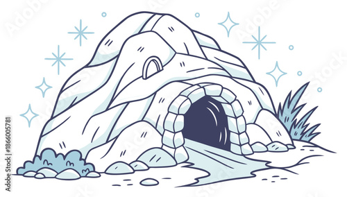 Magical winter cave