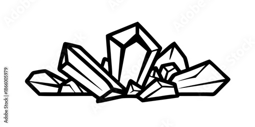 Crystal cluster illustration