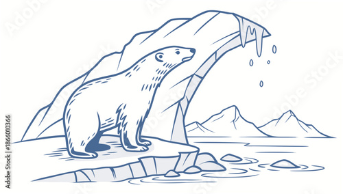 Polar bears on melting iceberg