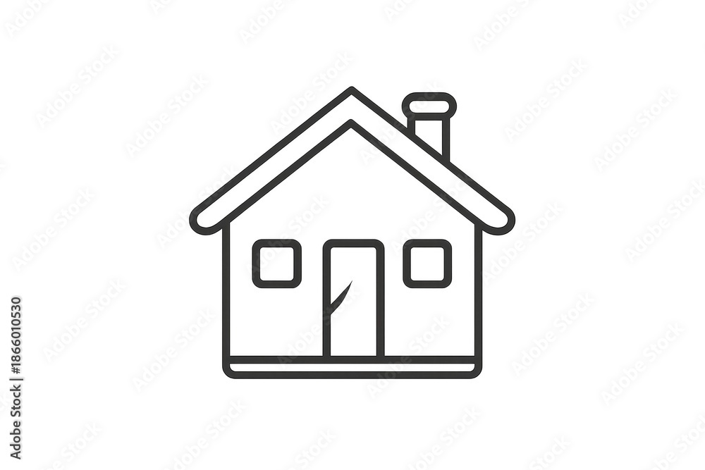 Fototapeta premium Outline illustration of house on a transparent background vector art.