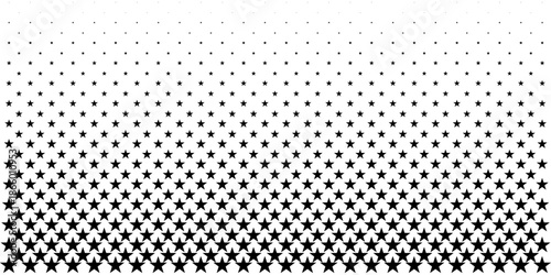 Star Halftone Gradient Pattern Background in Black and White