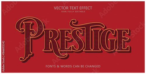 Prestige Retro Editable Text Effect, Vintage Label Editable Font Style