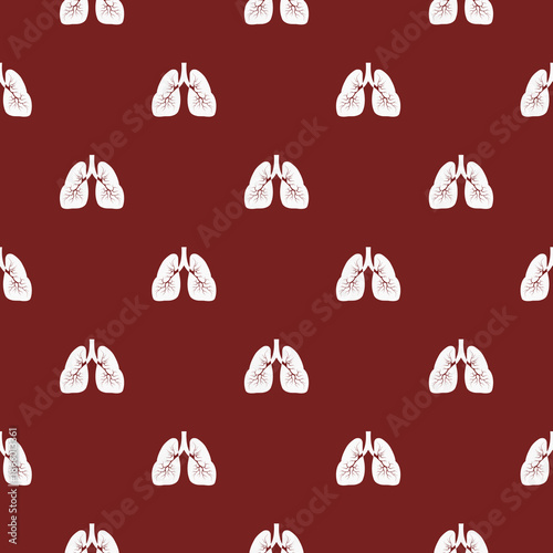 Lung human seamless pattern isolated on color background