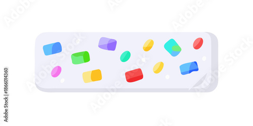 Colorful cubes on a white surface