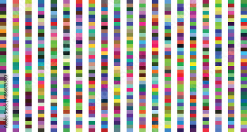 A multicolored pattern of vertical striped blocks