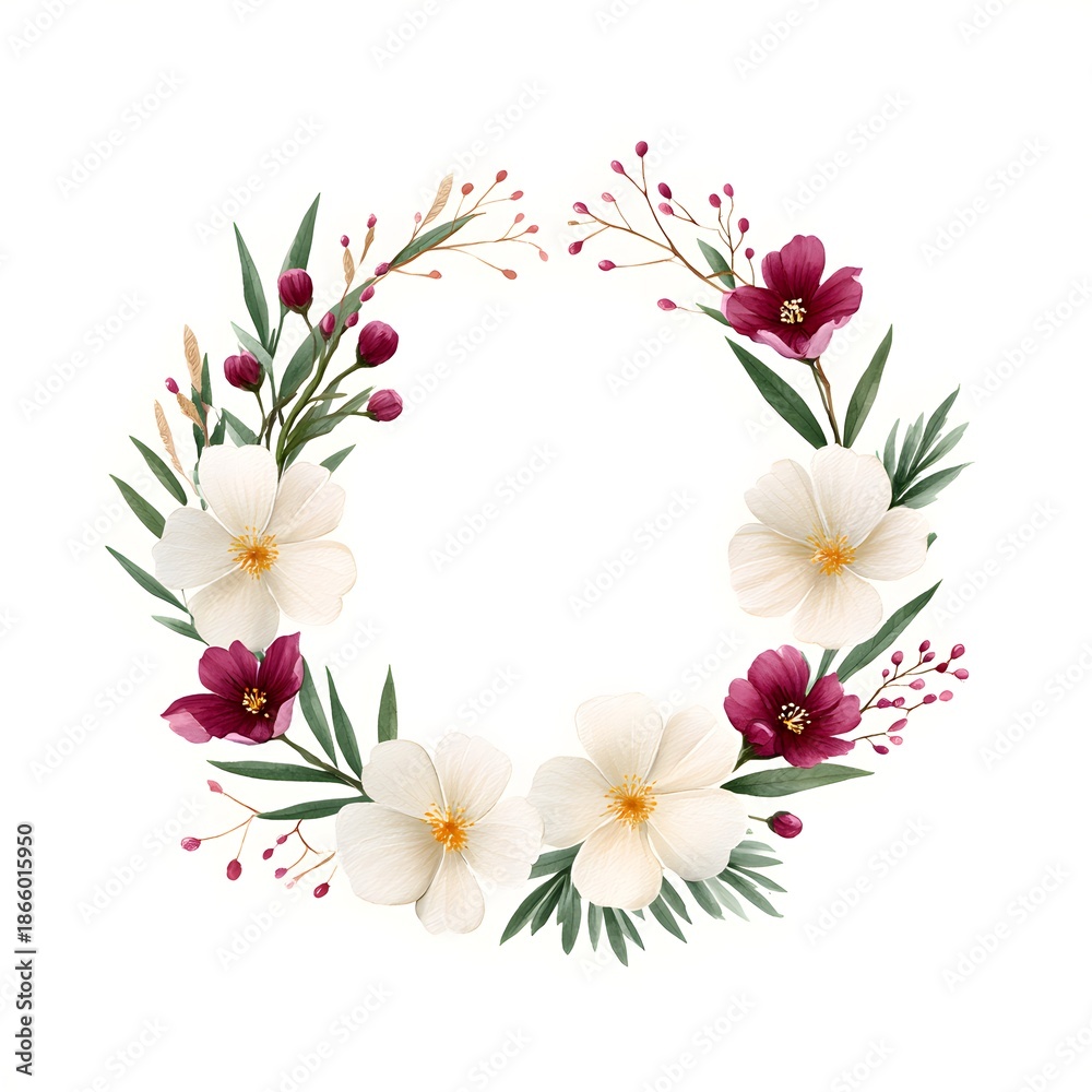 Fototapeta premium frame of flowers, generation AI 