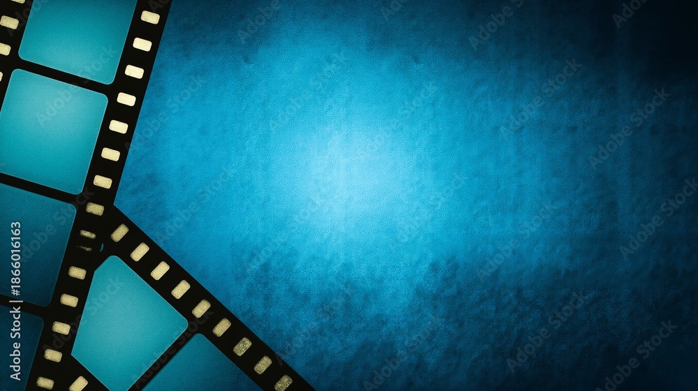 Obraz premium A film strip on a blue background