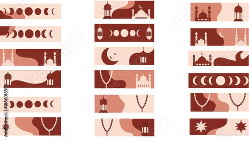 Vector illustration design set featuring flat icons of female underwear and women shoes as fashion element silhouettes for label art