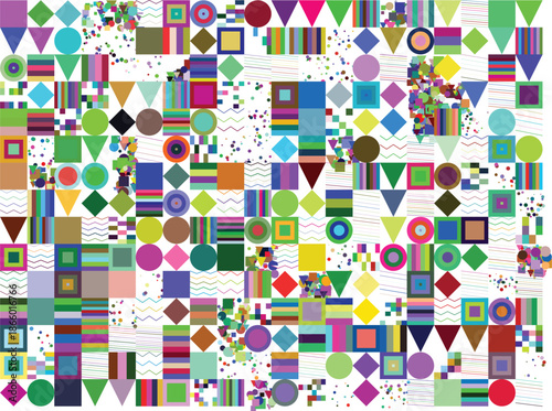 Vibrant geometric patterns in a chaotic yet harmonious array