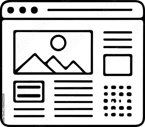 News and Media Line Icon  – Television, Newspaper, radio, Broadcasting, Reporter and Journalism Icons