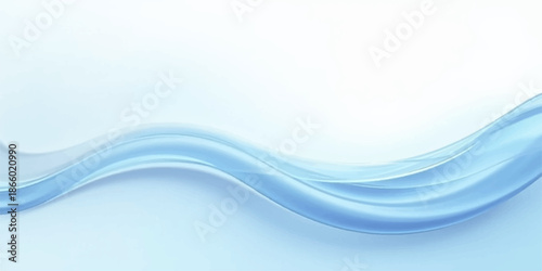 An abstract blue wave background features a smooth liquid flow of artistic curves and light patterns to create a motion texture illustration for a modern water backdrop design
