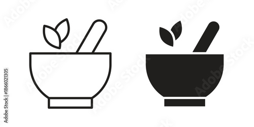 Herbal medicine icons collection. Line vector sign, symbol for web and mobile