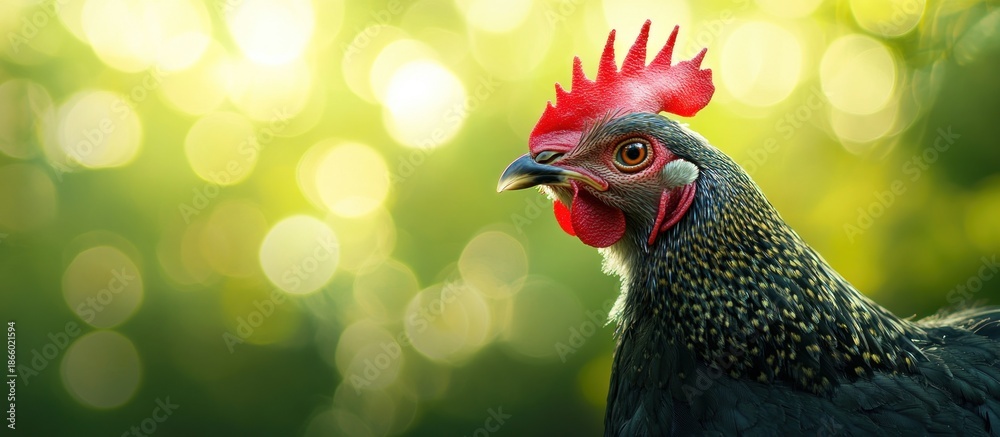 custom made wallpaper toronto digitalCaptivating portrait of a rooster with striking plumage in natural light