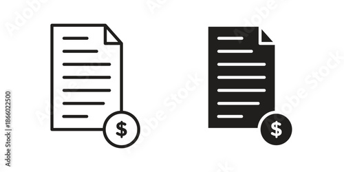Invoice payment icons collection. Line vector sign, symbol for web and mobile