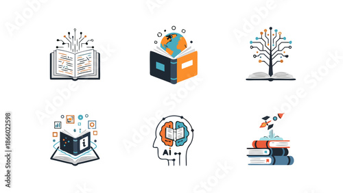 Future Knowledge Symbol Icon Set