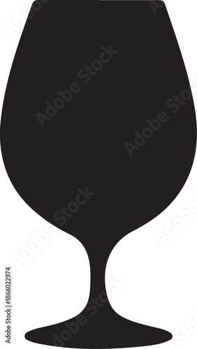 Black silhouette of a brandy snifter glass on a white background brandy glass