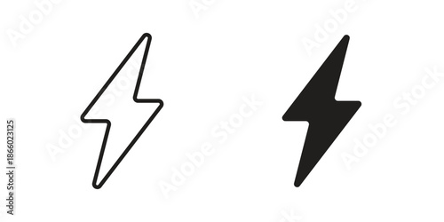 Lightning icons collection. Line vector sign, symbol for web and mobile