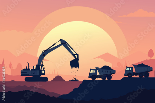 Excavator Loading Ore At Dawn I