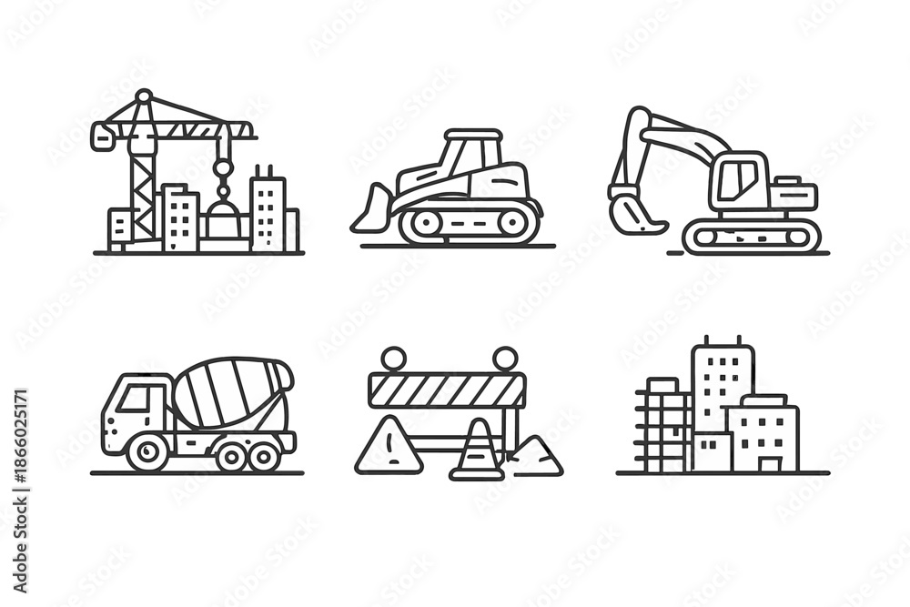 Obraz premium Construction icons set