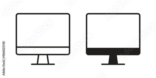 Monitor icons collection. Line vector sign, symbol for web and mobile