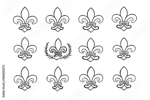 Fleur de lis pattern on a dark textured background
