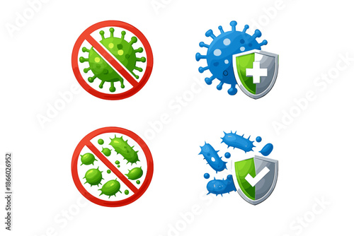 Virus and bacteria prohibition vs protection shield