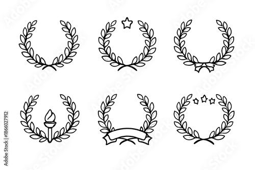 Laurel Wreath Collection with Decorative Elements