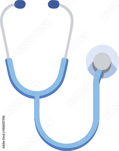 a simple illustration of a blue stethoscope isolated on a clean white background