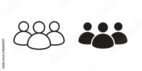 people icons collection. Line vector sign, symbol for web and mobile