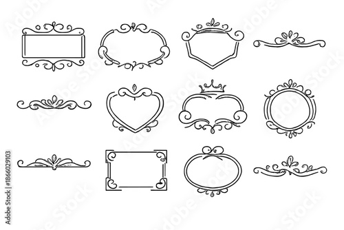 Collection of Vintage Decorative Frames and Borders