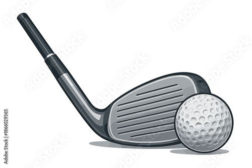 Golf club and ball illustration