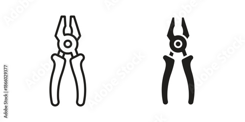 Pliers icons collection. Line vector sign, symbol for web and mobile