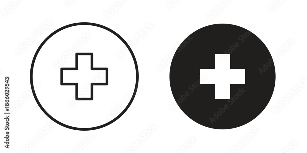 Obraz premium Plus icons collection. Line vector sign, symbol for web and mobile