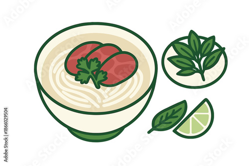 Vietnamese Pho Soup Illustration