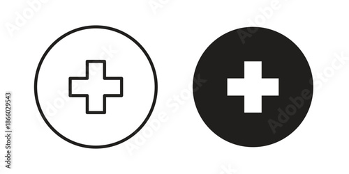 Plus icons collection. Line vector sign, symbol for web and mobile