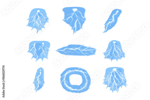 Collection of Blue Lightning Strikes