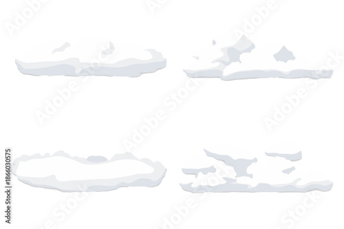 Four Realistic Clouds Against a Dark, Streaked Background