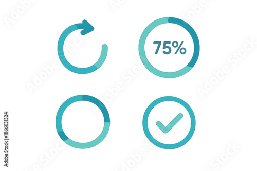 Blue glowing loading and progress icons on a gradient background Free Download Blue glowing loading and progress icons on a gradient background - GFXLoad