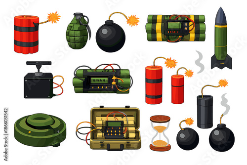 Collection of explosive devices and bombs