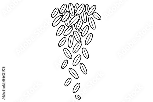 Falling Rice Grains Illustration