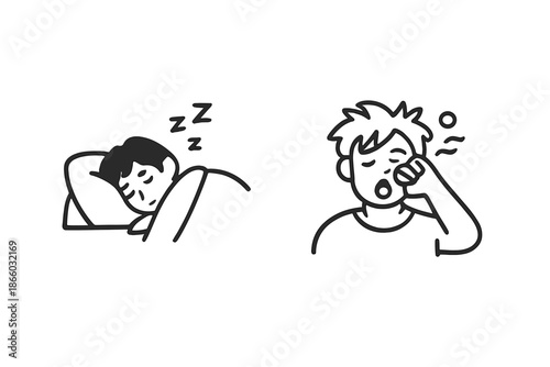 Sleepy Person and Yawning Person Icons