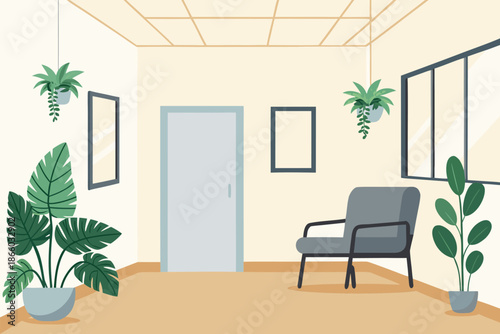 Healthy Clinic Minimal Waiting Room Backgr