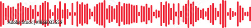 Graphical representation of sound waves in red