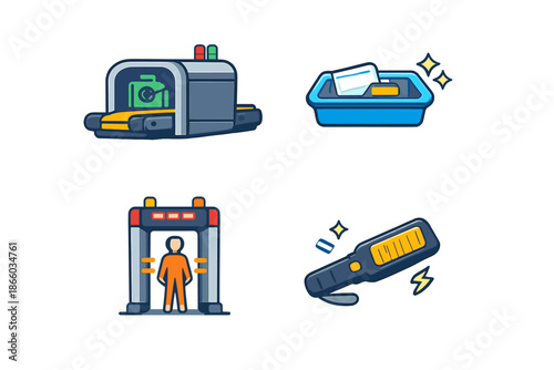 Airport security icons